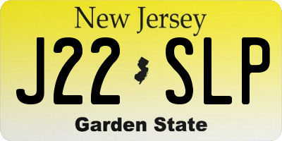 NJ license plate J22SLP