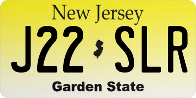 NJ license plate J22SLR