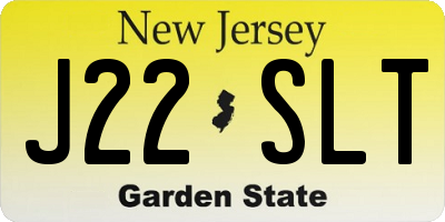 NJ license plate J22SLT