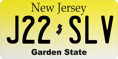 NJ license plate J22SLV