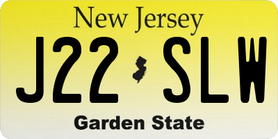 NJ license plate J22SLW