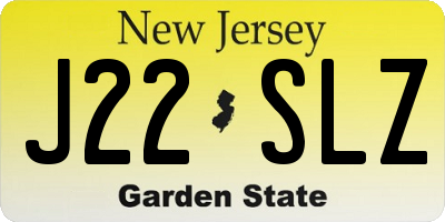 NJ license plate J22SLZ