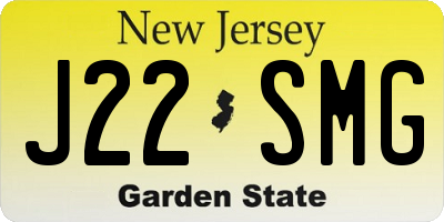 NJ license plate J22SMG