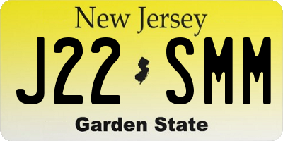 NJ license plate J22SMM