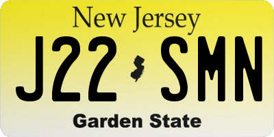 NJ license plate J22SMN