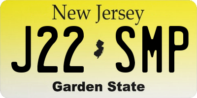 NJ license plate J22SMP