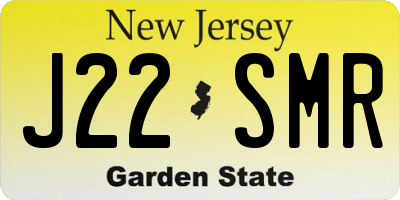 NJ license plate J22SMR