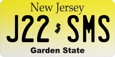 NJ license plate J22SMS
