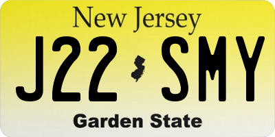 NJ license plate J22SMY