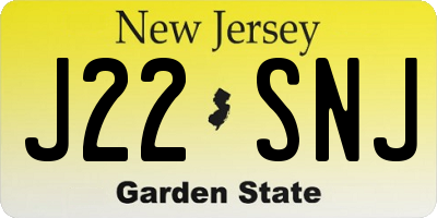 NJ license plate J22SNJ