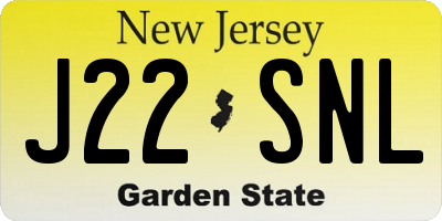 NJ license plate J22SNL
