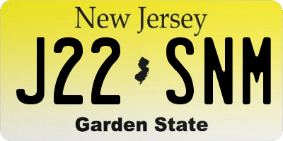 NJ license plate J22SNM