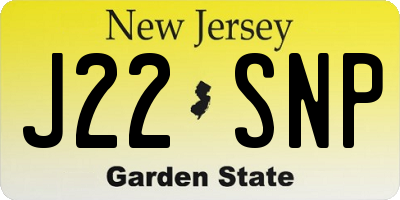 NJ license plate J22SNP