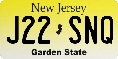 NJ license plate J22SNQ