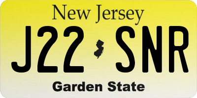 NJ license plate J22SNR
