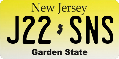 NJ license plate J22SNS