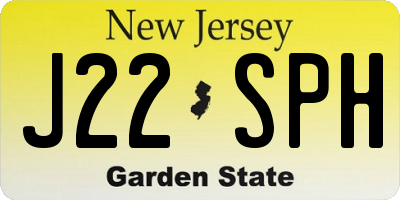 NJ license plate J22SPH