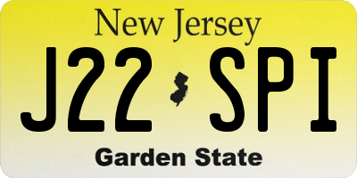 NJ license plate J22SPI