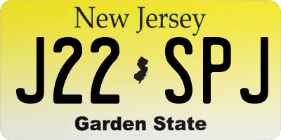 NJ license plate J22SPJ