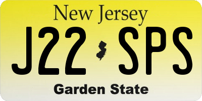NJ license plate J22SPS