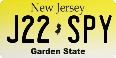 NJ license plate J22SPY