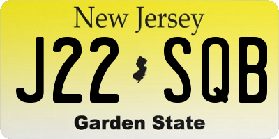 NJ license plate J22SQB