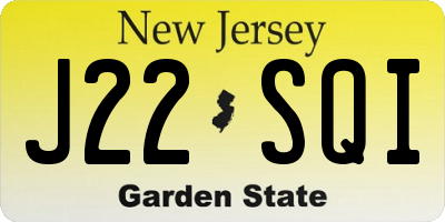NJ license plate J22SQI