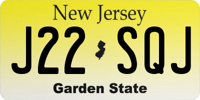 NJ license plate J22SQJ