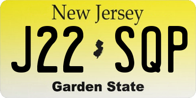 NJ license plate J22SQP