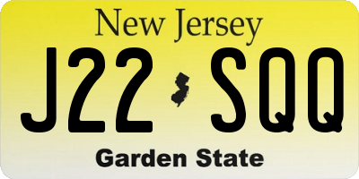 NJ license plate J22SQQ
