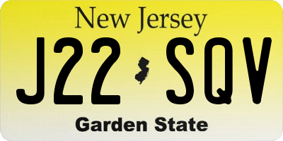 NJ license plate J22SQV