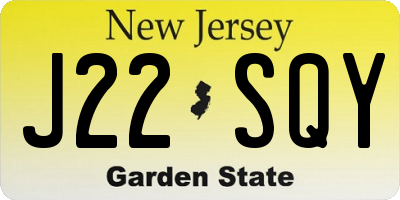 NJ license plate J22SQY