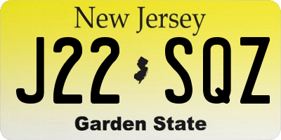 NJ license plate J22SQZ