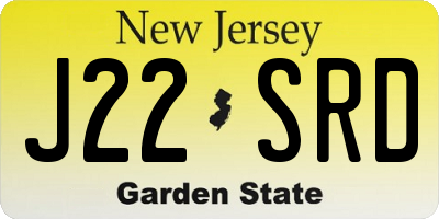 NJ license plate J22SRD