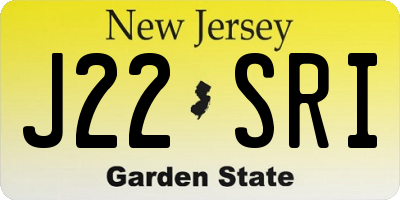 NJ license plate J22SRI