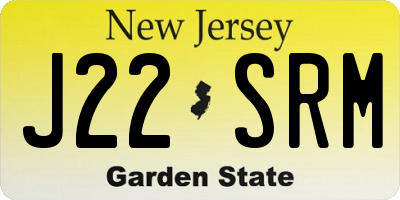 NJ license plate J22SRM