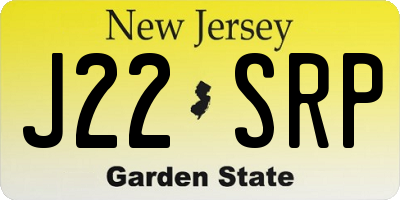 NJ license plate J22SRP
