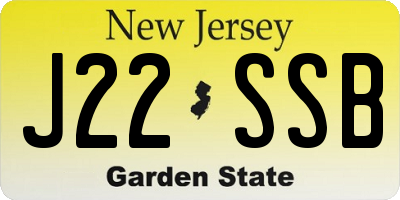 NJ license plate J22SSB