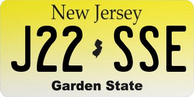 NJ license plate J22SSE