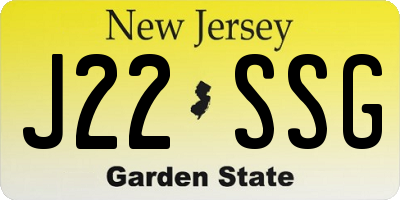 NJ license plate J22SSG