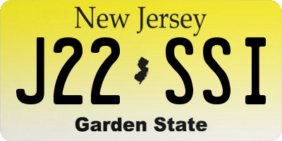 NJ license plate J22SSI
