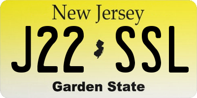 NJ license plate J22SSL
