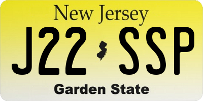 NJ license plate J22SSP