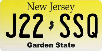 NJ license plate J22SSQ