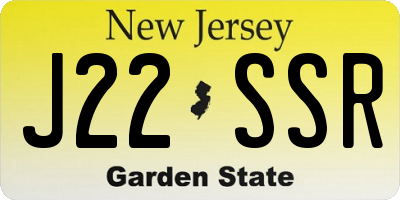 NJ license plate J22SSR