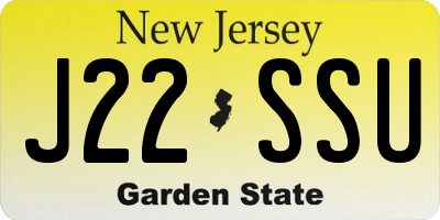 NJ license plate J22SSU
