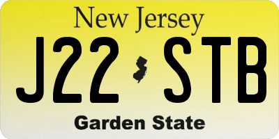 NJ license plate J22STB