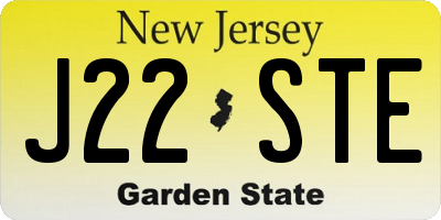 NJ license plate J22STE