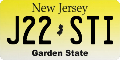 NJ license plate J22STI
