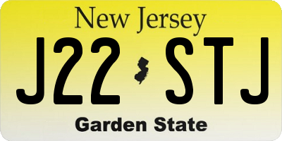 NJ license plate J22STJ